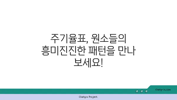 주기율표의 비밀| 원소들의 흥미로운 규칙과 패턴 | 화학, 원소, 주기율, 주기율표, 교육