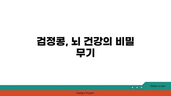 검정콩의 뇌 강화 효과| 과학적 근거로 밝혀진 인지 기능 향상 | 검정콩, 뇌 건강, 기억력, 집중력, 학습 능력