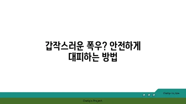 호우 주의보 발령 시, 안전을 위한 5가지 필수 체크리스트 | 안전, 대비, 호우, 폭우, 피해 예방