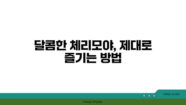 체리모야, 맛있게 먹는 방법| 씨앗 제거부터 보관까지 | 체리모야 요리, 체리모야 효능, 체리모야 고르는 법