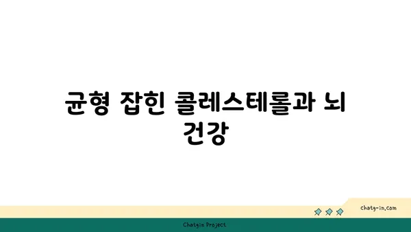 균형 잡힌 콜레스테롤| 건강한 뇌 기능을 위한 필수 요소 | 뇌 건강, 콜레스테롤 관리, 인지 기능