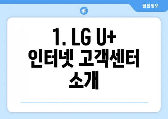 1. LG U+ 인터넷 고객센터 소개