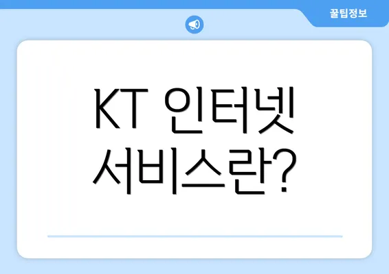 KT 인터넷 서비스란?