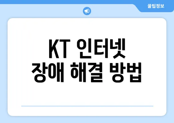 KT 인터넷 장애 해결 방법