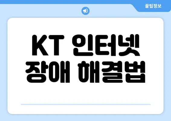 KT 인터넷 장애 해결법