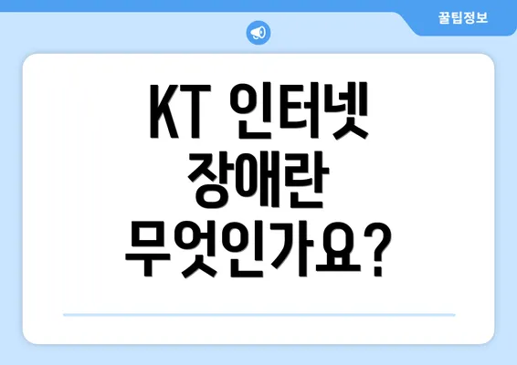 KT 인터넷 장애란 무엇인가요?