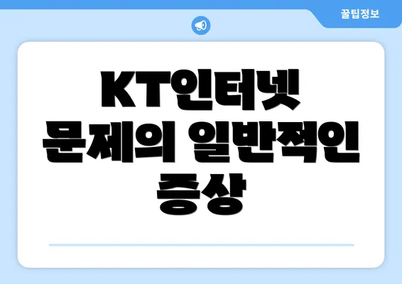 KT인터넷 문제의 일반적인 증상