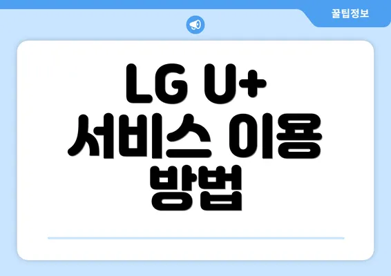 LG U+ 서비스 이용 방법