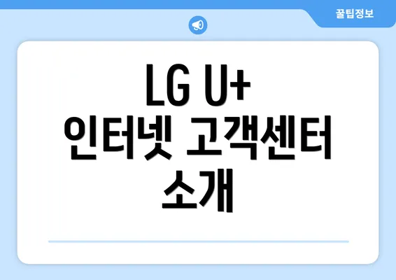 LG U+ 인터넷 고객센터 소개