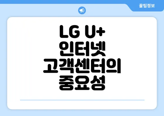 LG U+ 인터넷 고객센터의 중요성