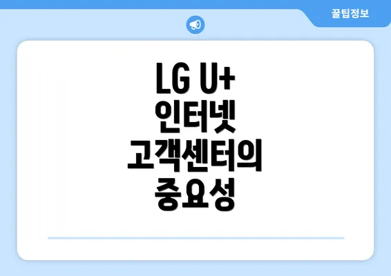 LG U+ 인터넷 고객센터의 중요성