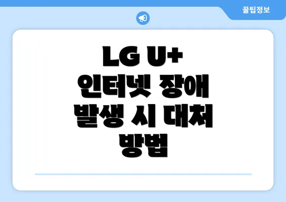 LG U+ 인터넷 장애 발생 시 대처 방법