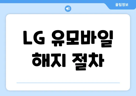 LG 유모바일 해지 절차