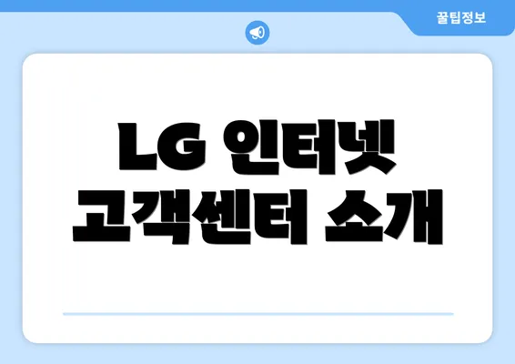 LG 인터넷 고객센터 소개