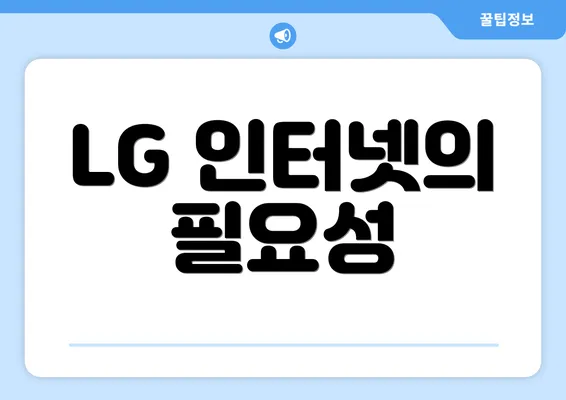 LG 인터넷의 필요성