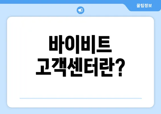 바이비트 고객센터란?