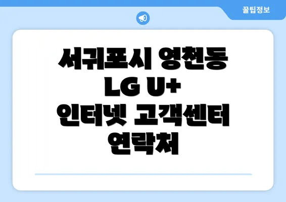 서귀포시 영천동 LG U+ 인터넷 고객센터 연락처