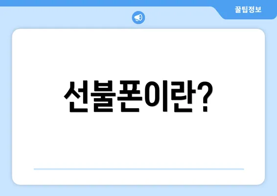 선불폰이란?