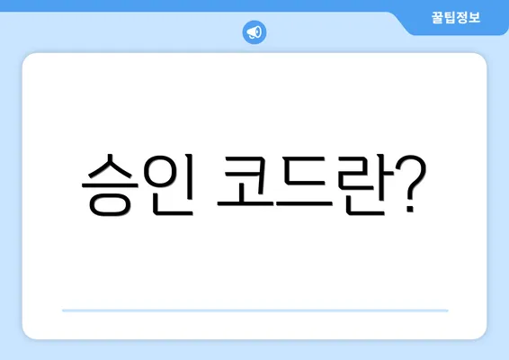 승인 코드란?