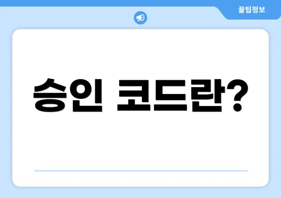 승인 코드란?