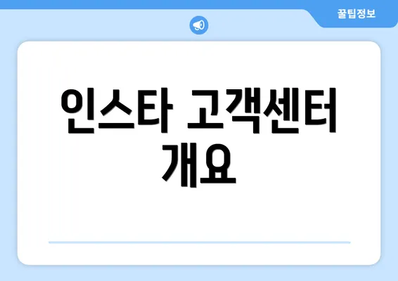 인스타 고객센터 개요