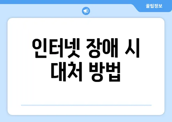 인터넷 장애 시 대처 방법