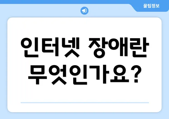 인터넷 장애란 무엇인가요?