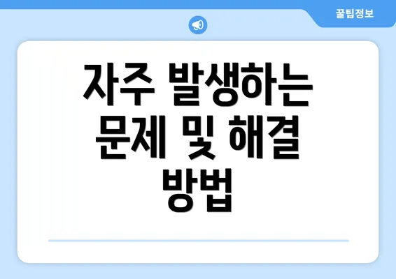 자주 발생하는 문제 및 해결 방법