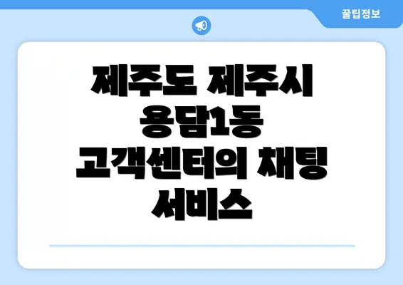 제주도 제주시 용담1동 고객센터의 채팅 서비스