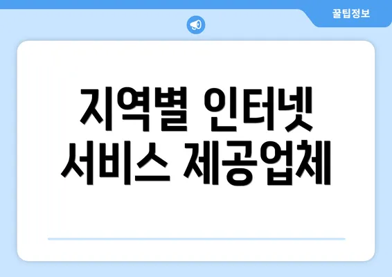 지역별 인터넷 서비스 제공업체