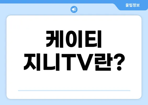 케이티 지니TV란?