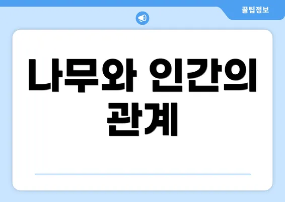 나무와 인간의 관계