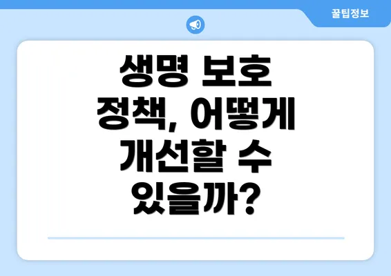 생명 보호 정책, 어떻게 개선할 수 있을까?