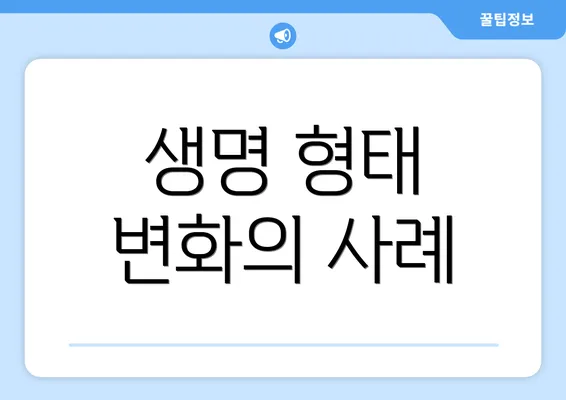 생명 형태 변화의 사례