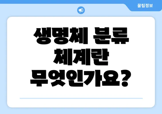 생명체 분류 체계란 무엇인가요?