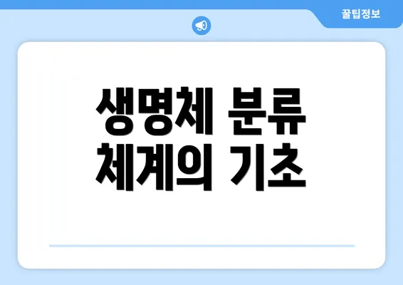 생명체 분류 체계의 기초