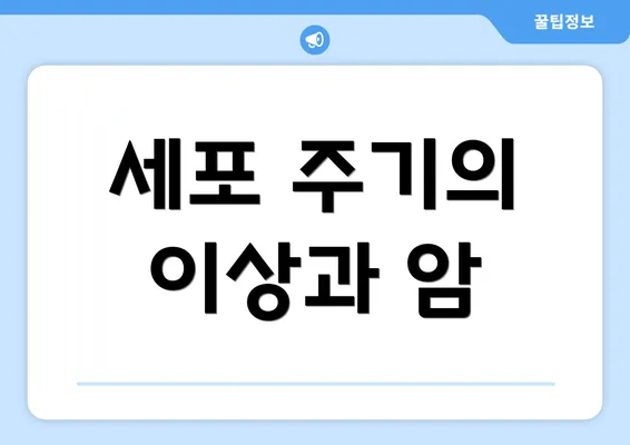 세포 주기의 이상과 암