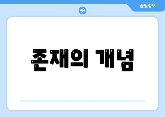 존재의 개념