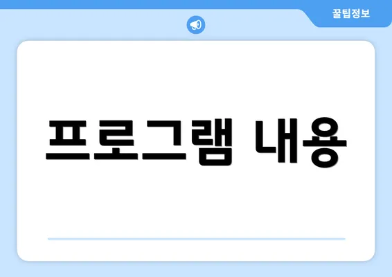 프로그램 내용