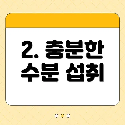2. 충분한 수분 섭취