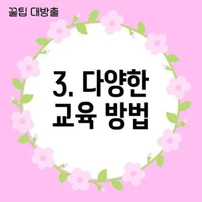 3. 다양한 교육 방법