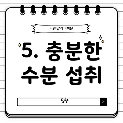 5. 충분한 수분 섭취