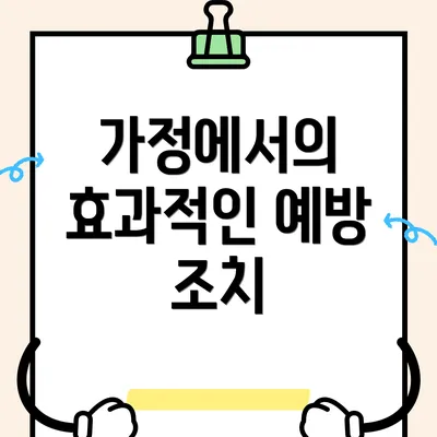 가정에서의 효과적인 예방 조치