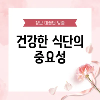 건강한 식단의 중요성
