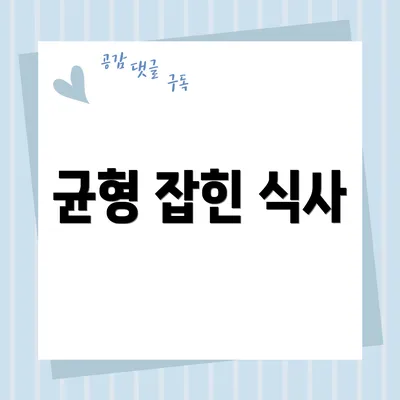 균형 잡힌 식사