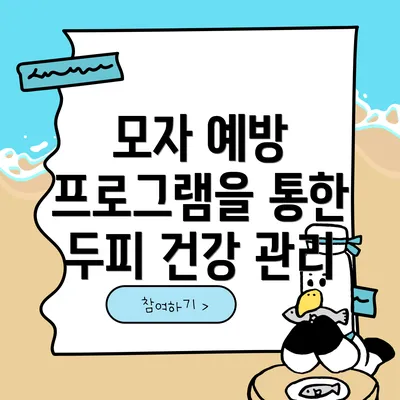 모자 예방 프로그램을 통한 두피 건강 관리