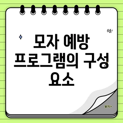 모자 예방 프로그램의 구성 요소
