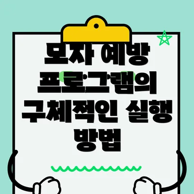 모자 예방 프로그램의 구체적인 실행 방법