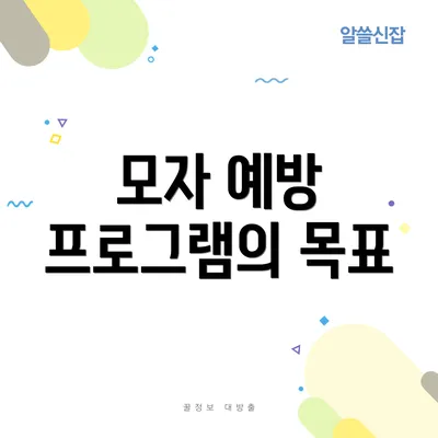 모자 예방 프로그램의 목표
