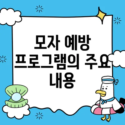 모자 예방 프로그램의 주요 내용